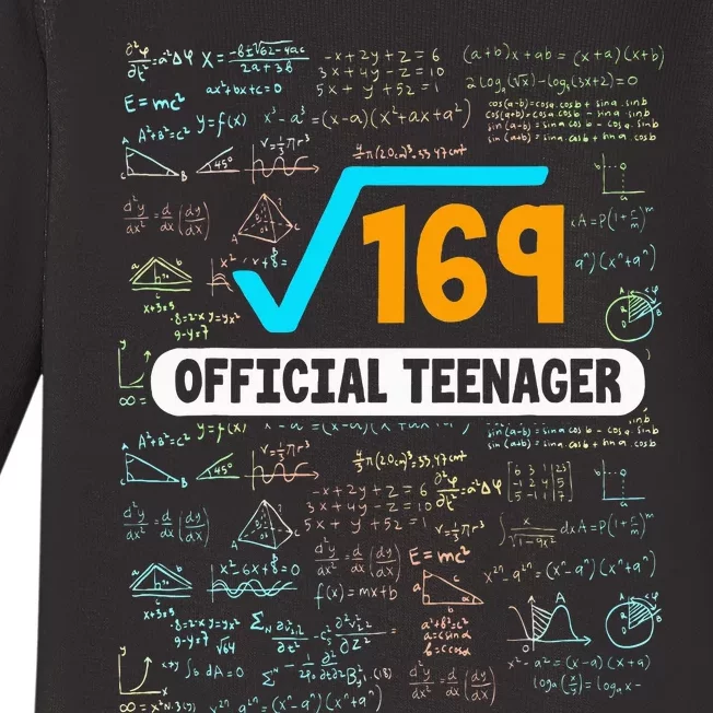 Square Root Of 169 13 Years Old Teenager Birthday Baby Long Sleeve Bodysuit