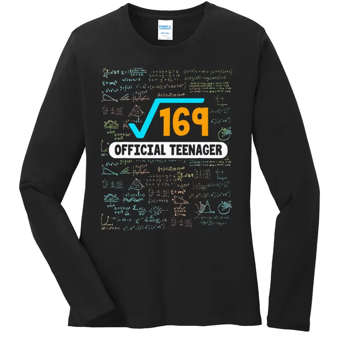 Square Root Of 169 13 Years Old Teenager Birthday Ladies Long Sleeve Shirt