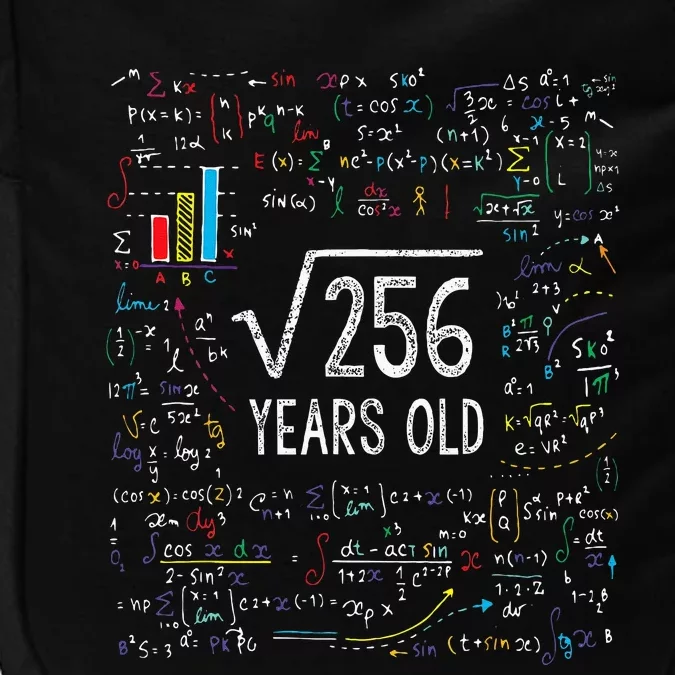 Square Root Of 256 16th Birthday 16 Year Old Gifts Math Bday Impact Tech Backpack