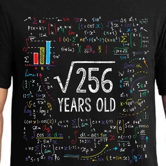 Square Root Of 256 16th Birthday 16 Year Old Gifts Math Bday Pajama Set