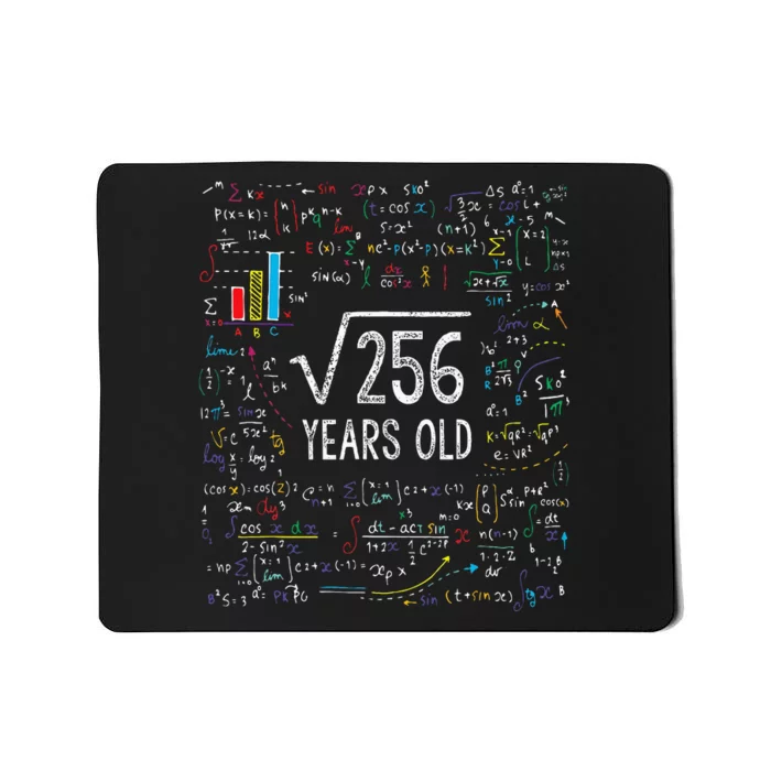 Square Root Of 256 16th Birthday 16 Year Old Gifts Math Bday Mousepad