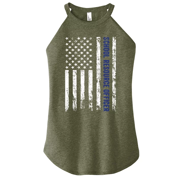 School Resource Officer SRO USA Flag Women’s Perfect Tri Rocker Tank