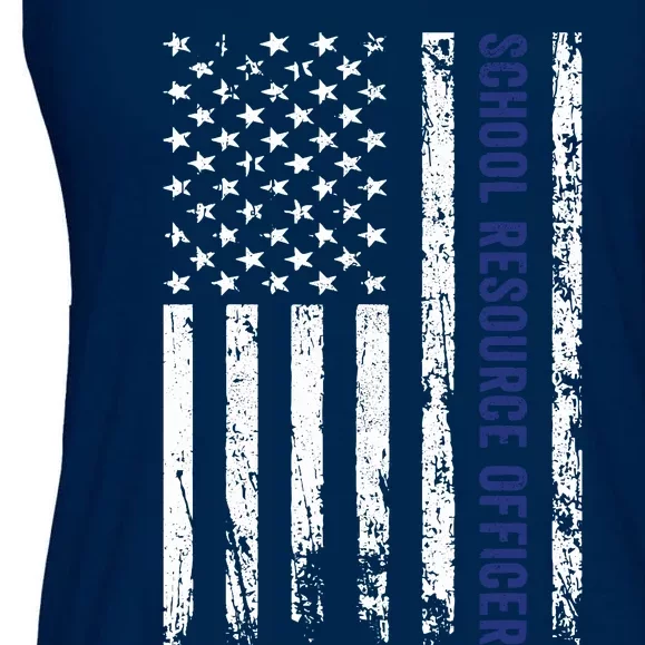 School Resource Officer SRO USA Flag Ladies Essential Flowy Tank