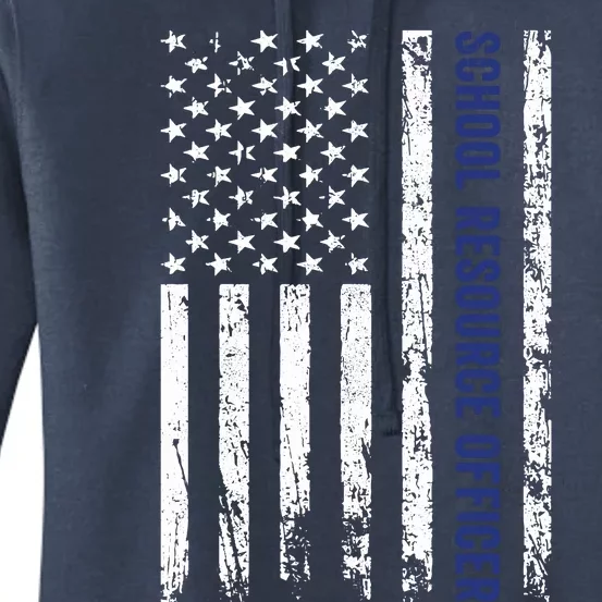 School Resource Officer SRO USA Flag Women's Pullover Hoodie