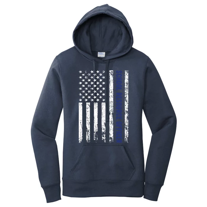 School Resource Officer SRO USA Flag Women's Pullover Hoodie