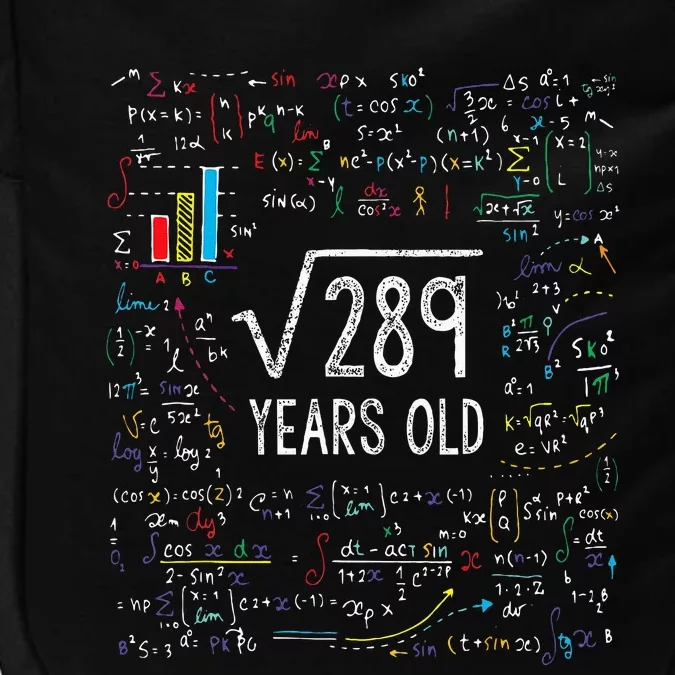 Square Root Of 289 17th Birthday 17 Year Old Gifts Math Bday Impact Tech Backpack