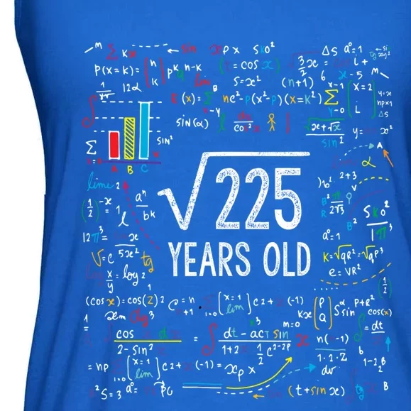 Square Root Of 225 15th Birthday Gift 15 Year Old Gifts Math Bday Gift Ladies Essential Flowy Tank