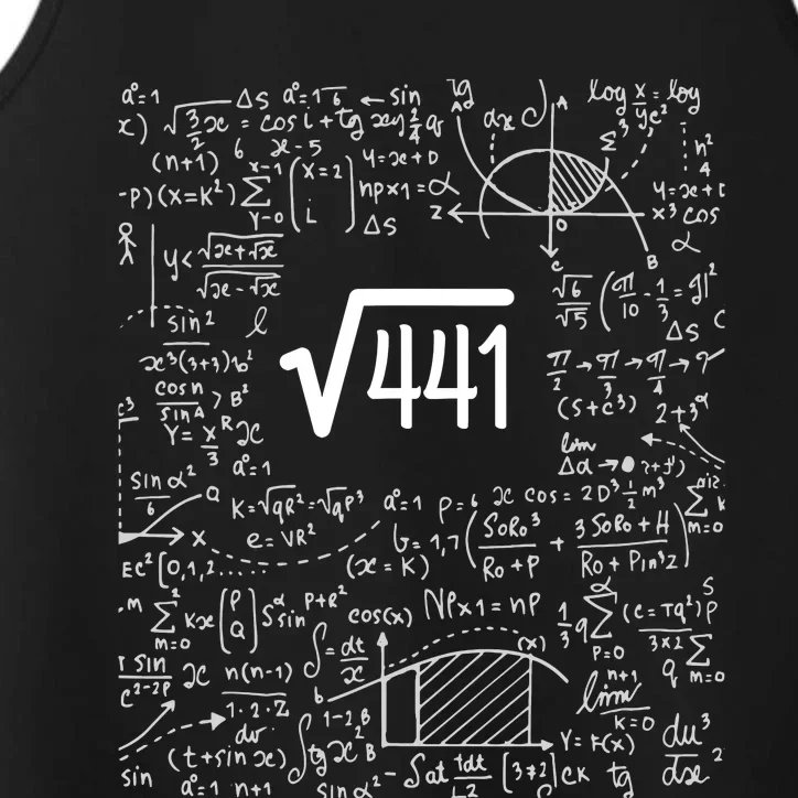 Square Root Of 441 Birthday Gift 21 Year Old Math Performance Tank