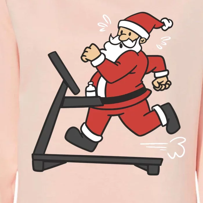 Santa Running On Treadmill Funny Fitness Womens California Wash Sweatshirt