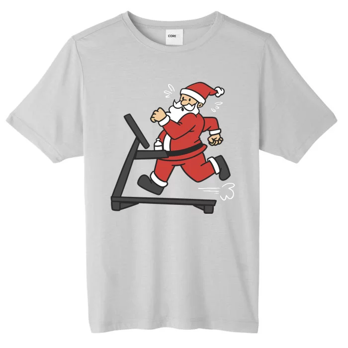 Santa Running On Treadmill Funny Fitness ChromaSoft Performance T-Shirt