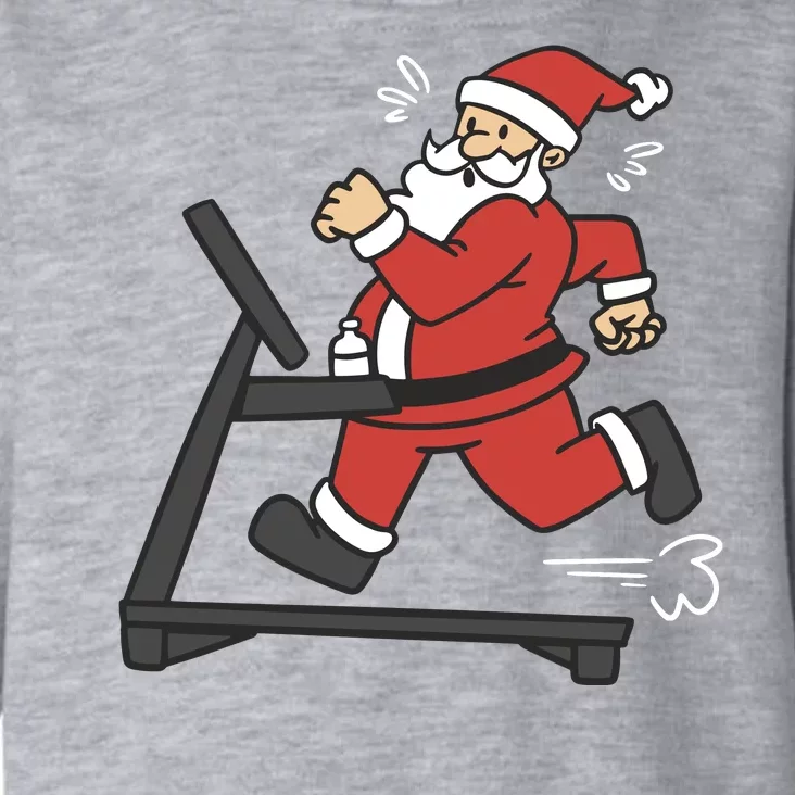 Santa Running On Treadmill Funny Fitness Toddler Hoodie