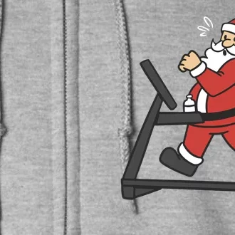 Santa Running On Treadmill Funny Fitness Full Zip Hoodie