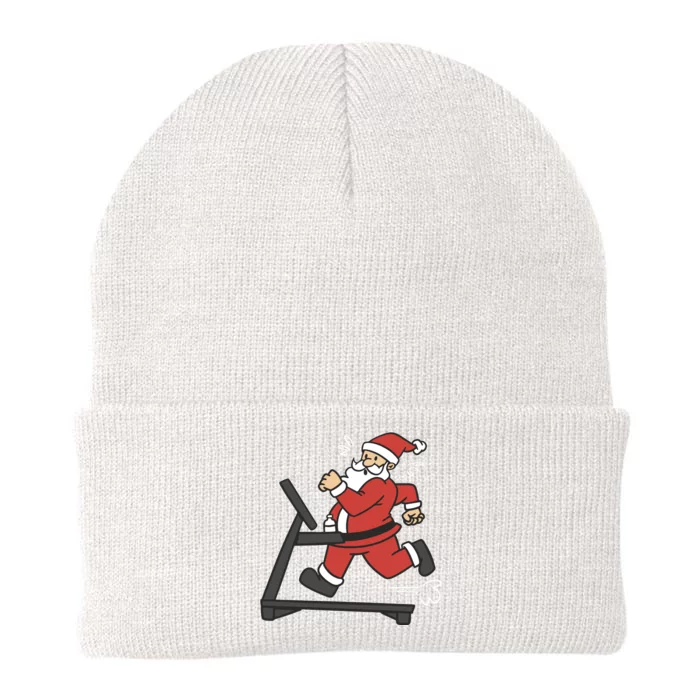 Santa Running On Treadmill Funny Fitness Knit Cap Winter Beanie