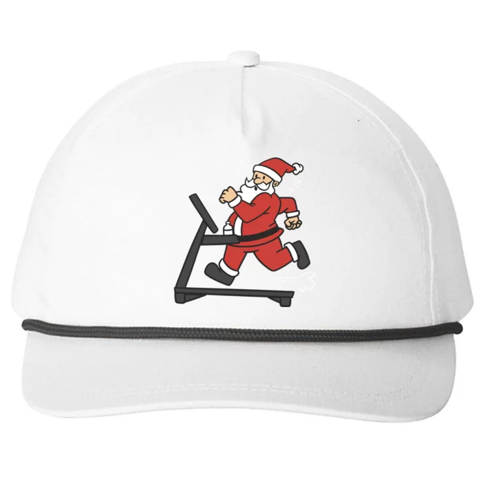 Santa Running On Treadmill Funny Fitness Snapback Five-Panel Rope Hat