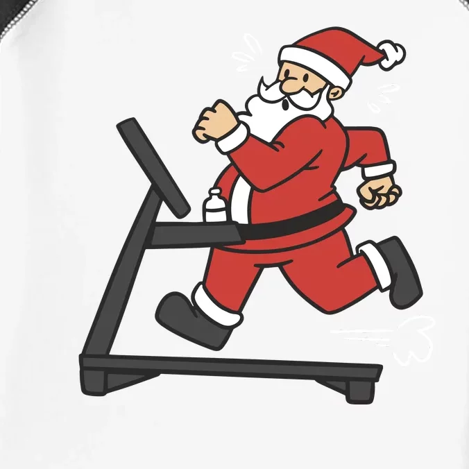 Santa Running On Treadmill Funny Fitness Infant Baby Jersey Bodysuit