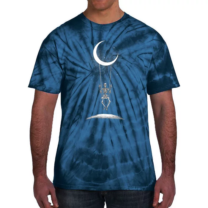 Skeleton Rock On Moon Spooky Halloween Rock Band Concerts Tie-Dye T-Shirt