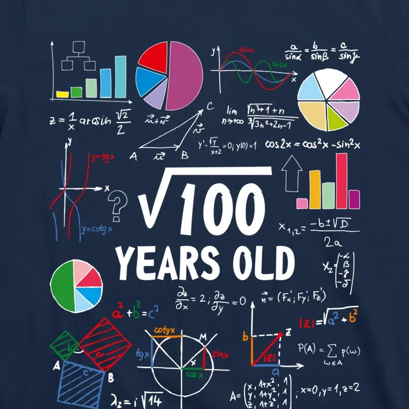 Square Root Of 100 10th Birthday 10 Year Old Love Math T-Shirt