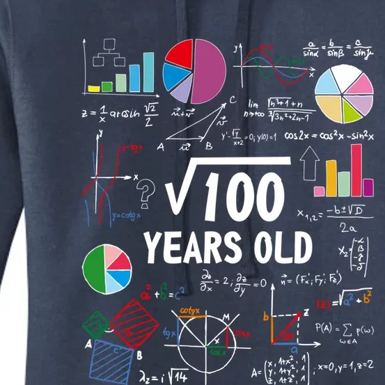 Square Root Of 100 10th Birthday 10 Year Old Love Math Women's Pullover Hoodie