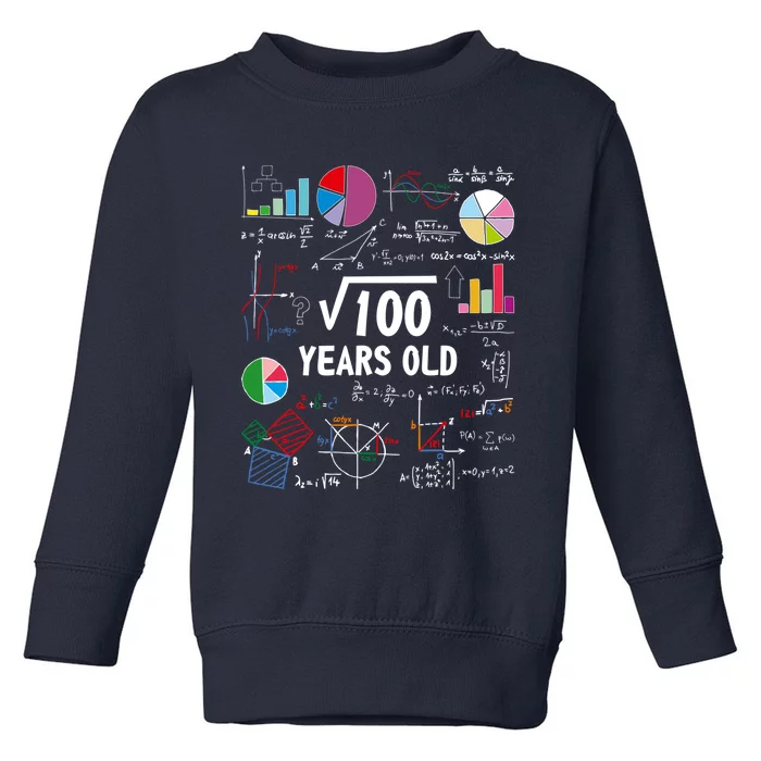 Square Root Of 100 10th Birthday 10 Year Old Love Math Toddler Sweatshirt