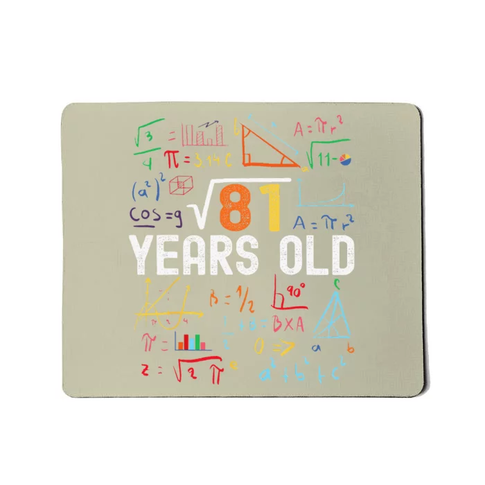 Square Root Of 81 9th Birthday 9 Years Old Birthday Mousepad