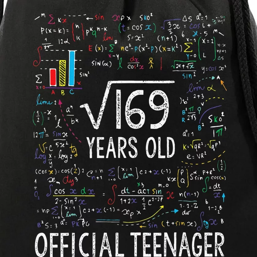 Square Root Of 169 13 Years Old Nager Birthday Drawstring Bag