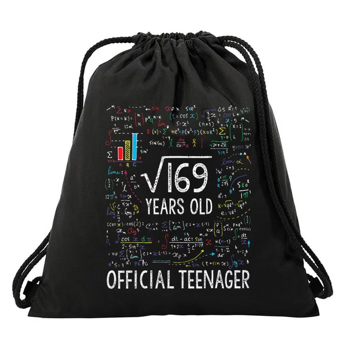 Square Root Of 169 13 Years Old Nager Birthday Drawstring Bag