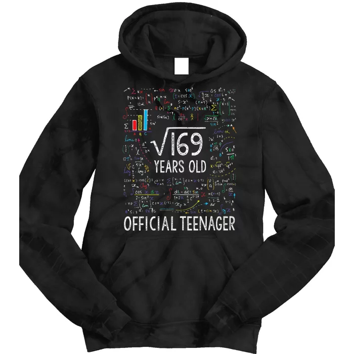 Square Root Of 169 13 Years Old Nager Birthday Tie Dye Hoodie