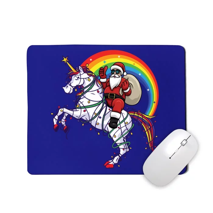 Santa Riding On Unicorn Christmas Gift Great Gift Mousepad