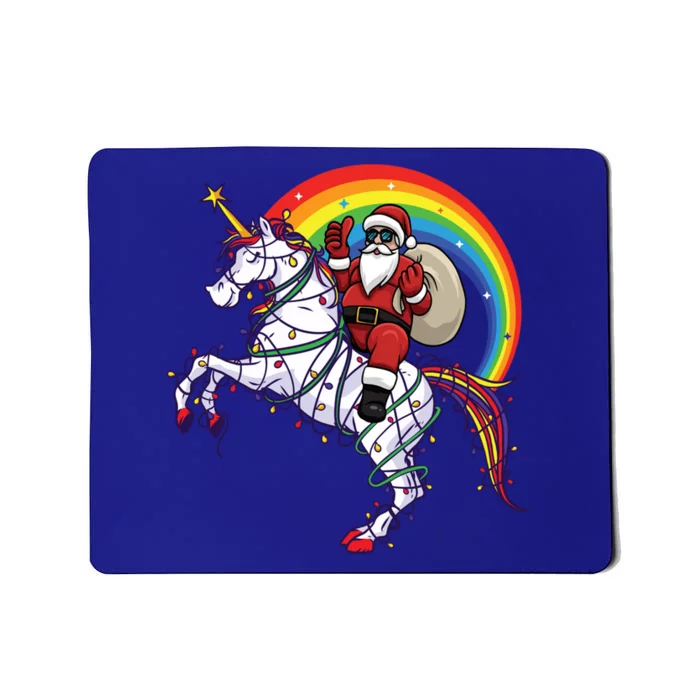 Santa Riding On Unicorn Christmas Gift Great Gift Mousepad