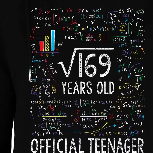 Square Root Of 169 13 Years Old Of.ficial Teenager Birthday Womens Funnel Neck Pullover Hood