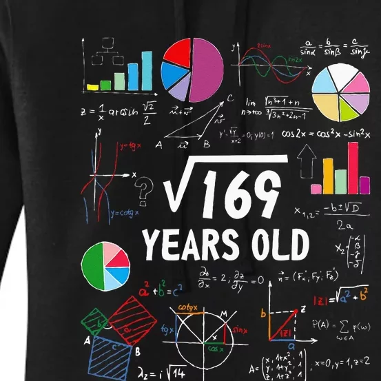 Square Root Of 169 13th Birthday 13 Year Old Math Nerd Women's Pullover Hoodie