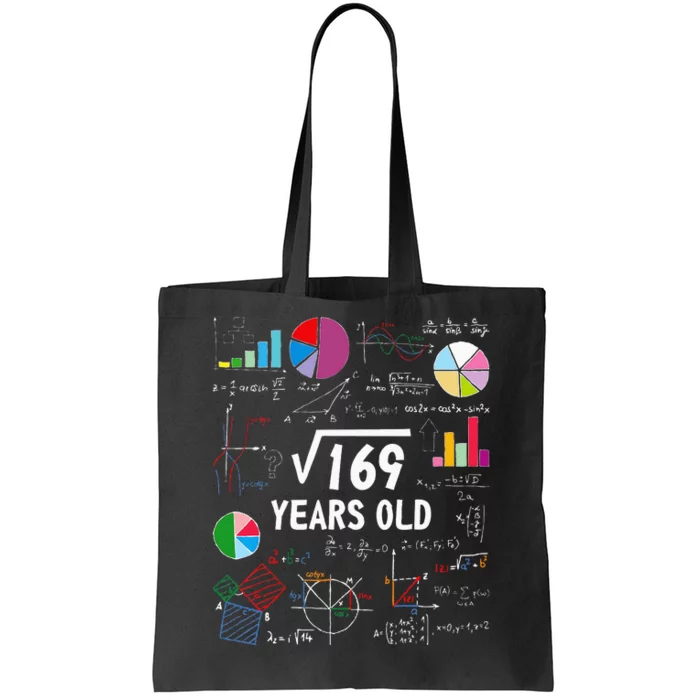 Square Root Of 169 13th Birthday 13 Year Old Math Nerd Tote Bag