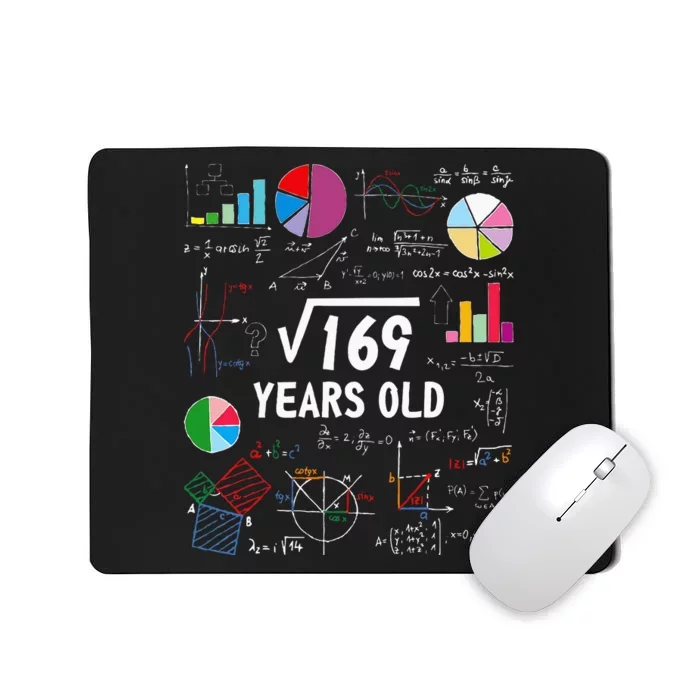 Square Root Of 169 13th Birthday 13 Year Old Math Nerd Mousepad