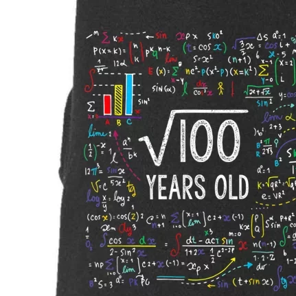 Square Root Of 100 10th Birthday 10 Year Old Gifts Math Bday Doggie 3-End Fleece Hoodie