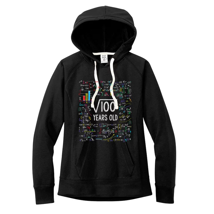 Square Root Of 100 10th Birthday 10 Year Old Gifts Math Bday Women's Fleece Hoodie