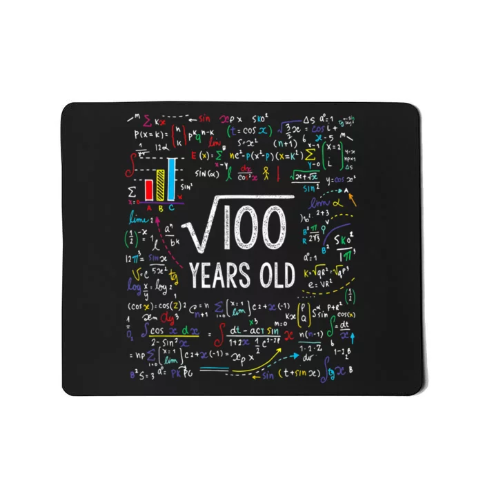 Square Root Of 100 10th Birthday 10 Year Old Gifts Math Bday Mousepad