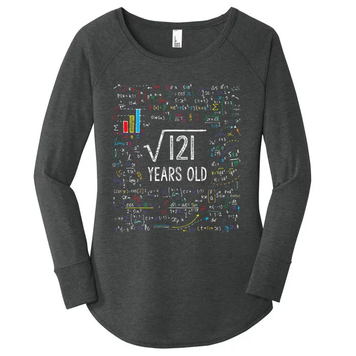 Square Root Of 121 11th Birthday 11 Year Old Gifts Math Bday Women's Perfect Tri Tunic Long Sleeve Shirt