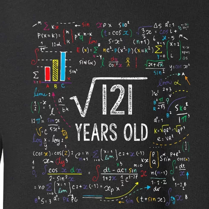 Square Root Of 121 11th Birthday 11 Year Old Gifts Math Bday Toddler Sweatshirt