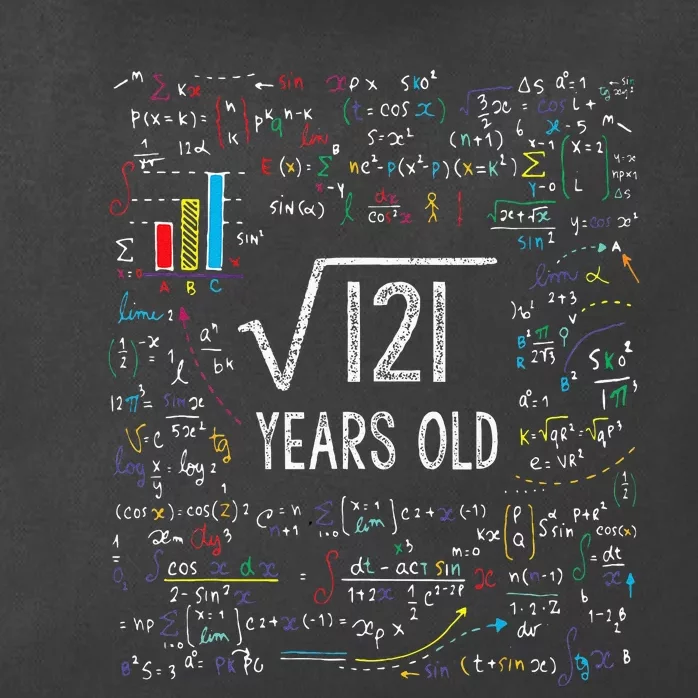 Square Root Of 121 11th Birthday 11 Year Old Gifts Math Bday Zip Tote Bag