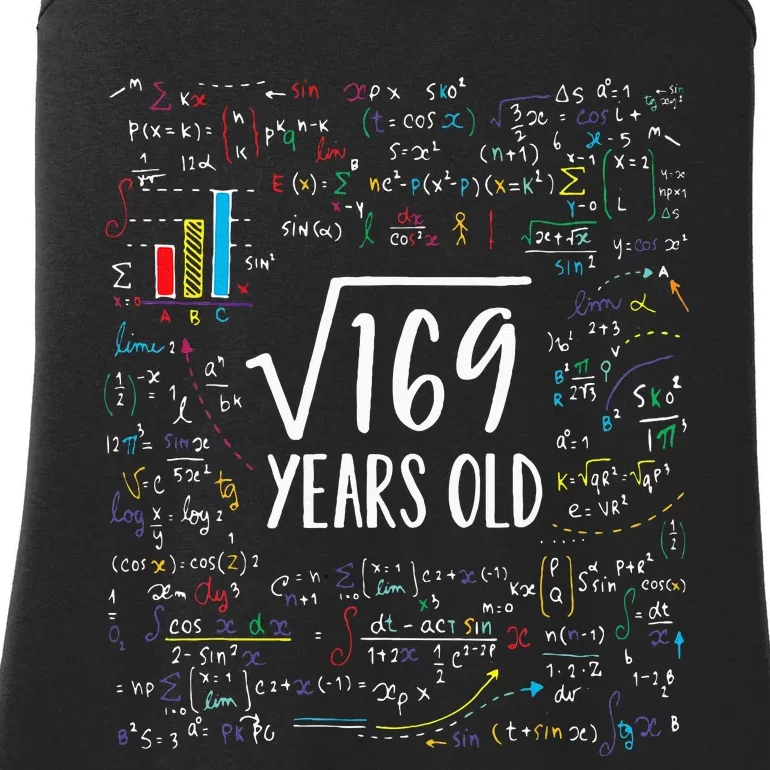 Square Root Of 169 13th Birthday 13 Year Old Gifts Math Bday Ladies Essential Tank