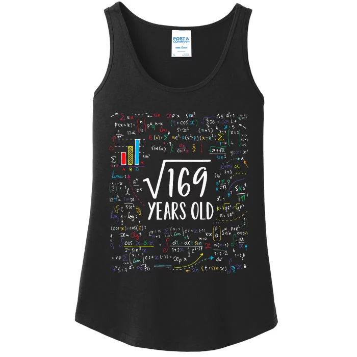 Square Root Of 169 13th Birthday 13 Year Old Gifts Math Bday Ladies Essential Tank