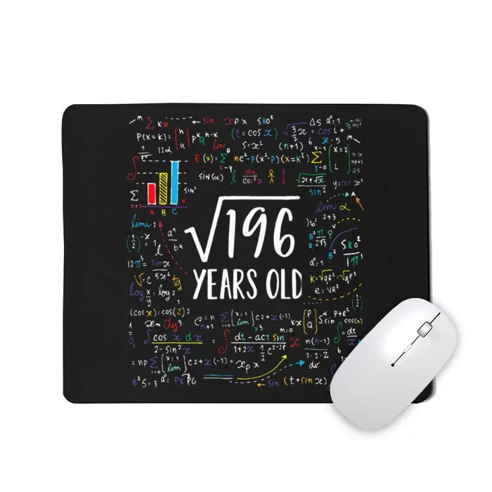 Square Root Of 196 14th Birthday 14 Year Old Gifts Math Bday Mousepad