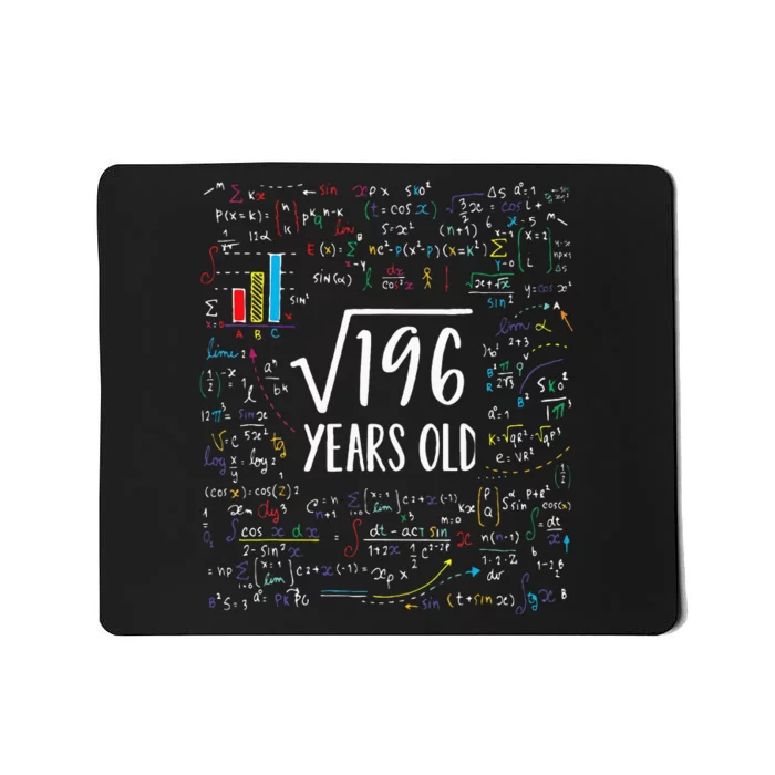 Square Root Of 196 14th Birthday 14 Year Old Gifts Math Bday Mousepad