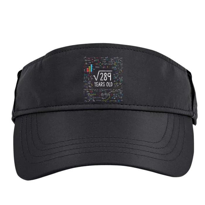 Square Root Of 289 17th Birthday 17 Year Old Gifts Math Bday Adult Drive Performance Visor