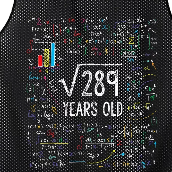 Square Root Of 289 17th Birthday 17 Year Old Gifts Math Bday Mesh Reversible Basketball Jersey Tank