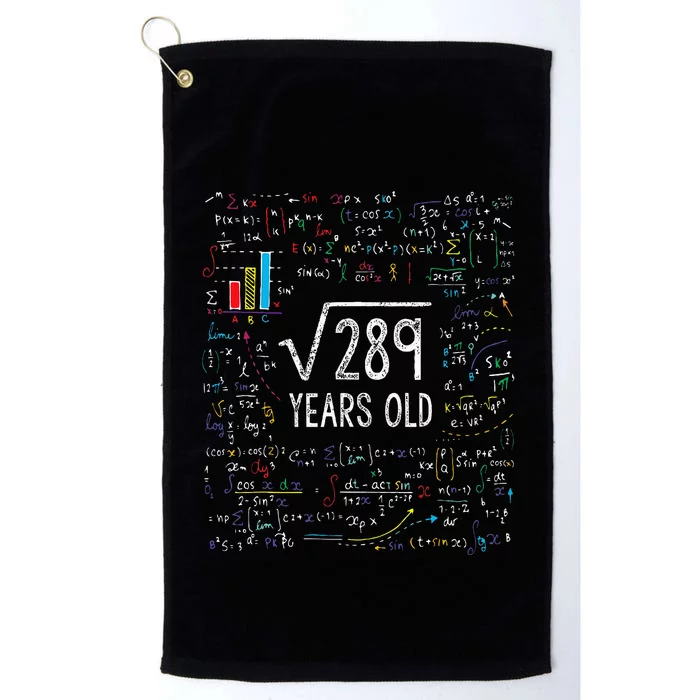 Square Root Of 289 17th Birthday 17 Year Old Gifts Math Bday Platinum Collection Golf Towel