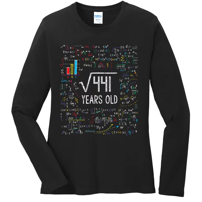 Square Root Of 441 21st Birthday 21 Year Old Gifts Math Bday Ladies Long Sleeve Shirt