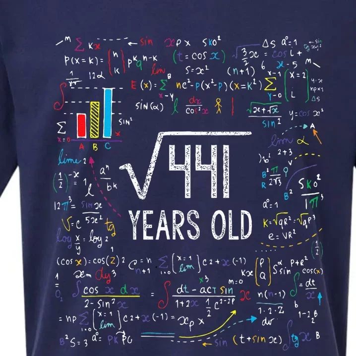 Square Root Of 441 21st Birthday 21 Year Old Gifts Math Bday Sueded Cloud Jersey T-Shirt