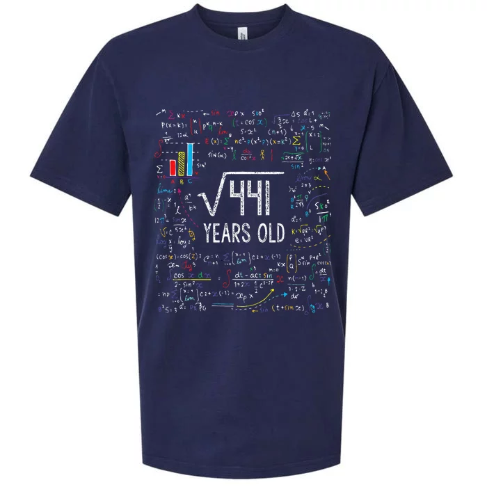 Square Root Of 441 21st Birthday 21 Year Old Gifts Math Bday Sueded Cloud Jersey T-Shirt