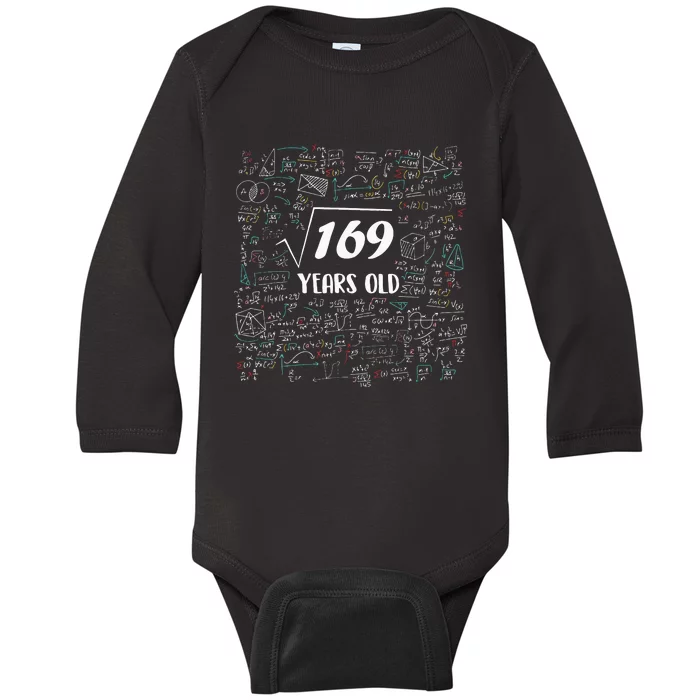 Square Root Of 3025 Bday Math 55th Birthday 55 Years Old Baby Long Sleeve Bodysuit